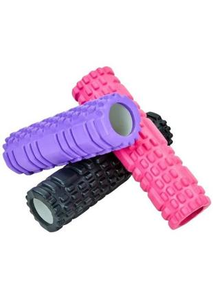 Йога-роллер фитнес-валик grid combi yoga roller 8х30 см розовый