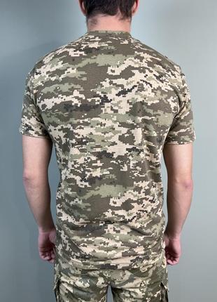 Тактична футболка з хлопку піксель зсу чоловіча армійська футболка камуфляжна військова футболка3 фото