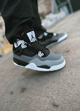 Кроссовки air jordan 4 retro, черно-серые