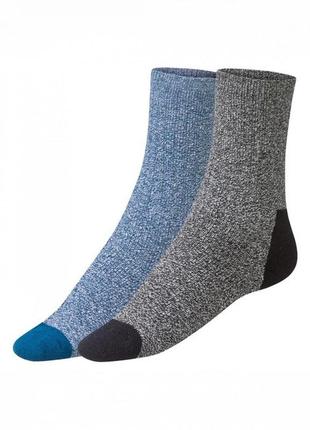 Комплект чоловічих махрових шкарпеток із 2 пар, розмір 39-42, колір чорний, синій