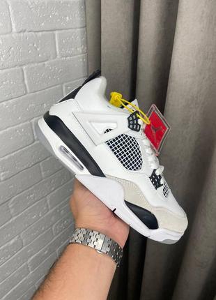 Зимові чоловічі кросівки nike air jordan 4 retro white grey black