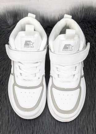 Кроссовки высокие белые для девочки на флисе демисезонные tom.m 51385 фото
