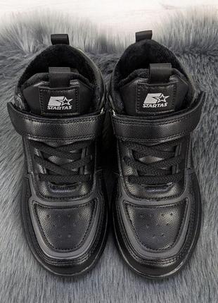 Кроссовки высокие черные для девочки на флисе демисезонные tom.m 51387 фото