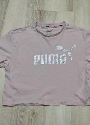 Брендовая укороченная футболка puma, футболка-кроп puma на 7-8 лет5 фото
