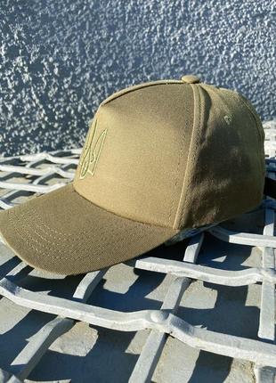 Тактическая кепка олива всу, бейсболка оливковая с трезубцем, летняя армейская кепка регулируемая2 фото