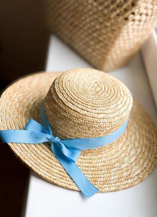Соломенная шляпа канотье с полем 8 см