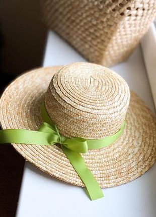 Соломенная шляпа канотье с полем 8 см