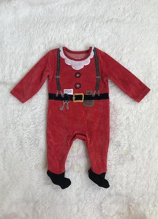 Теплый флисовый новогодний рождественский человечек костюм