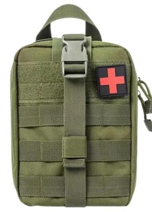 Тактическая поясная сумка быстросъемная аптечка тактическая - олива + тактические медицинские ножницы эсмарха6 фото