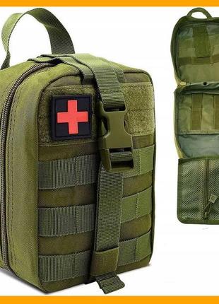 Тактическая поясная сумка быстросъемная аптечка тактическая - олива + тактические медицинские ножницы эсмарха3 фото