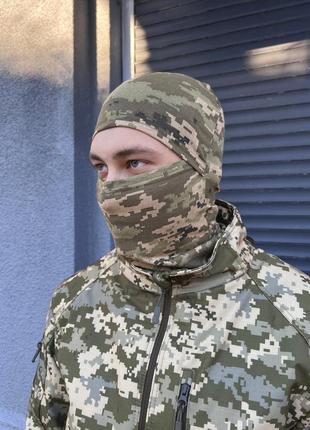 Тактична балаклава підшоломник піксель літня. військова балаклава піксель зсу