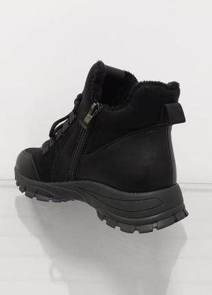 Женские черные высокие утепленные кроссовки7 фото