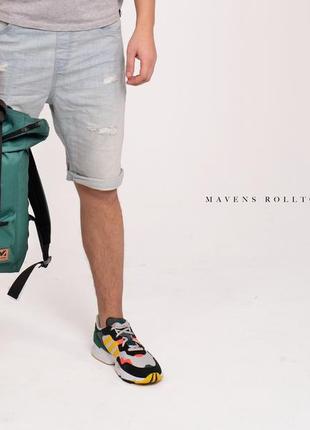 Рюкзак «mavens rolltop» для ручної поклажі wizz air ryanair (40х20х25) колір зелений5 фото