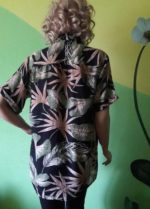 Рубашка в тропический принт4 фото