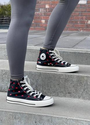 Converse chuck 70 embroidered lips  black a01600c4 фото