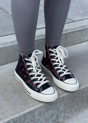 Converse chuck 70 embroidered lips  black a01600c7 фото