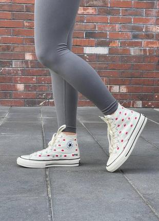 Converse chuck 70 embroidered lips  white a01601c1 фото