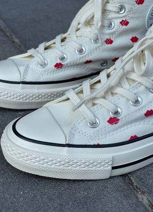 Converse chuck 70 embroidered lips  white a01601c7 фото