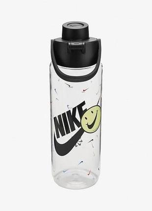 Пляшка nike tr renew recharge chug bottle 24 oz графічний прозорий, чорний уні 709 мл (n.100.7637.968.24)