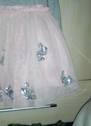 Нарядное фирменное платье с кроликами3 фото