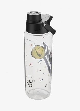 Бутылка nike tr renew recharge straw bottle 24 oz грфический прозрачный, черный уни 709 мл (n.100.7643.968.24)3 фото