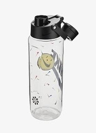 Бутылка nike tr renew recharge straw bottle 24 oz грфический прозрачный, черный уни 709 мл (n.100.7643.968.24)2 фото