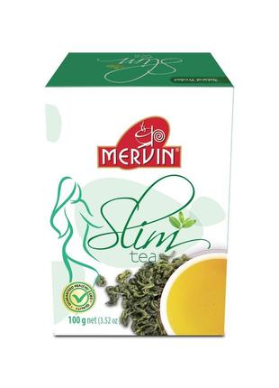 "mervin "чай зеленый крупно листовой "слим " 100 г. для похудения.