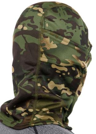 Балаклава шапка флисовая теплая зимняя подшлемник military rangers m-9262 камуфляж woodland3 фото
