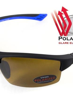 Окуляри поляризаційні bluwater daytona-1 polarized (brown) коричневі в чорно-синій оправі