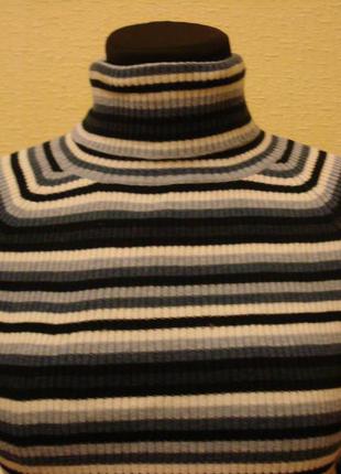 Полосатая кофта с длинным рукавом свитер с воротником бренд tu3 фото