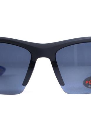 Очки поляризационные bluwater daytona-1 polarized (gray) серые в черно-синей оправе3 фото