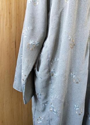Длинное платье кафтан с капюшоном цветочный узор / абая / кимоно4 фото