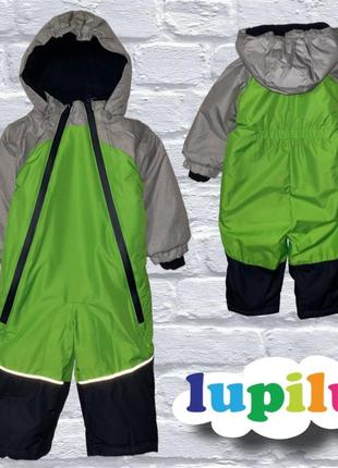 Зимний деми демисезонный комбинезон лупила lupilu 74 - 80 см для мальчика зеленый серый