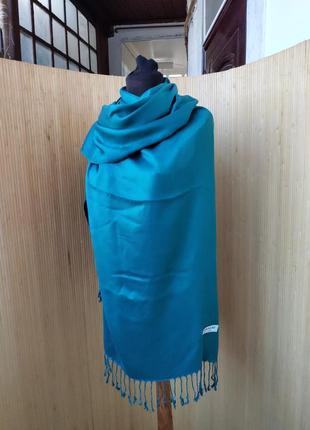 Изумрудный кашемировый шарф палантин / хиджаб1 фото