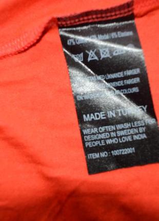 Жіночий тонкий помаранчевий джемпер - футболка фірми indiska (xxl, 44|52)8 фото