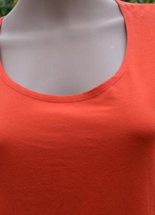 Жіночий тонкий помаранчевий джемпер - футболка фірми indiska (xxl, 44|52)6 фото