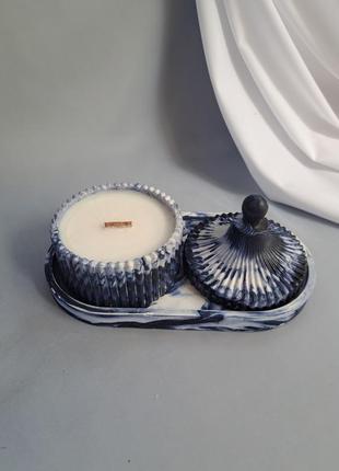 Свеча шкатулка на подарок с перламутром