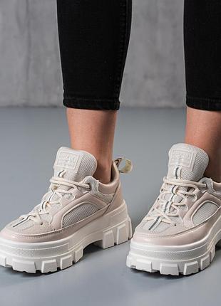 Кросівки жіночі fashion above 3760 37 розмір 23,5 см бежевий