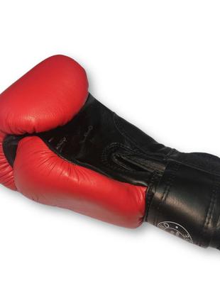 Боксерские перчатки boxer 8 oz кожа красные3 фото