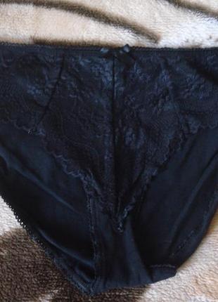 Debenhams 12/l р. чорні коттонові мереживо трусики