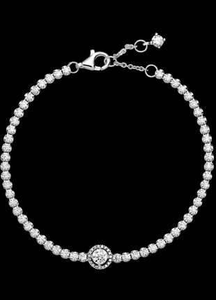 Срібний браслет тенісного дизайну з ореолом1 фото