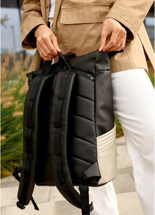 Жіночий рюкзак ролл sambag rolltop x чорно-сірий7 фото