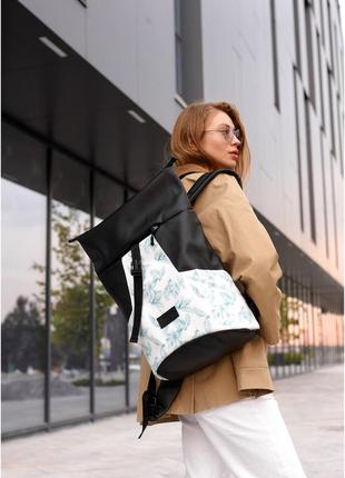 Жіночий рюкзак ролл sambag rolltop x з принтом palm4 фото