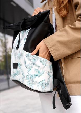 Жіночий рюкзак ролл sambag rolltop x з принтом palm6 фото