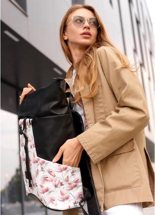 Жіночий рюкзак ролл sambag rolltop x принт flowers6 фото