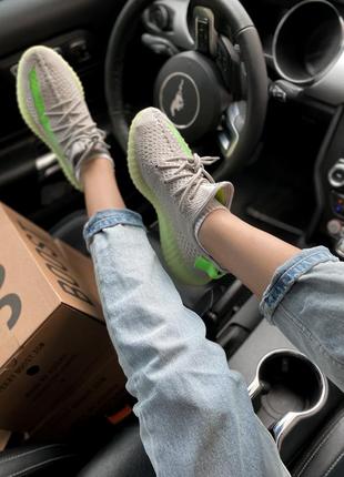 Женские летние кроссовки адидас изи 350 adidas yeezy boost 350 grey green кросівки адідас ізі 350 сірі5 фото