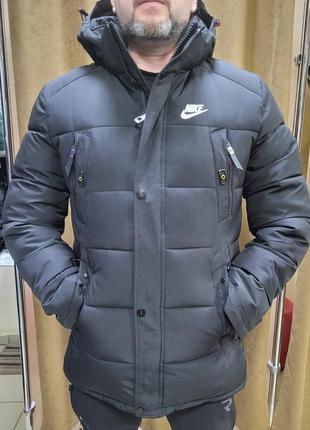 Куртка зимняя мужская nike  48-56 размер арт.1666, 56, 4xl, чорний