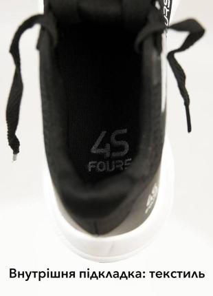 Мужские текстильные кроссовки 4s черные белые 41 42 43 44 457 фото