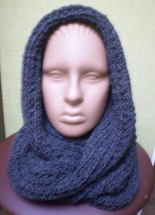 Теплий красивий шарф-снуд на 2 оберти5 фото