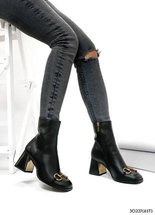Ботинки на каблуке деми женские в стиле гущи, экокожа1 фото